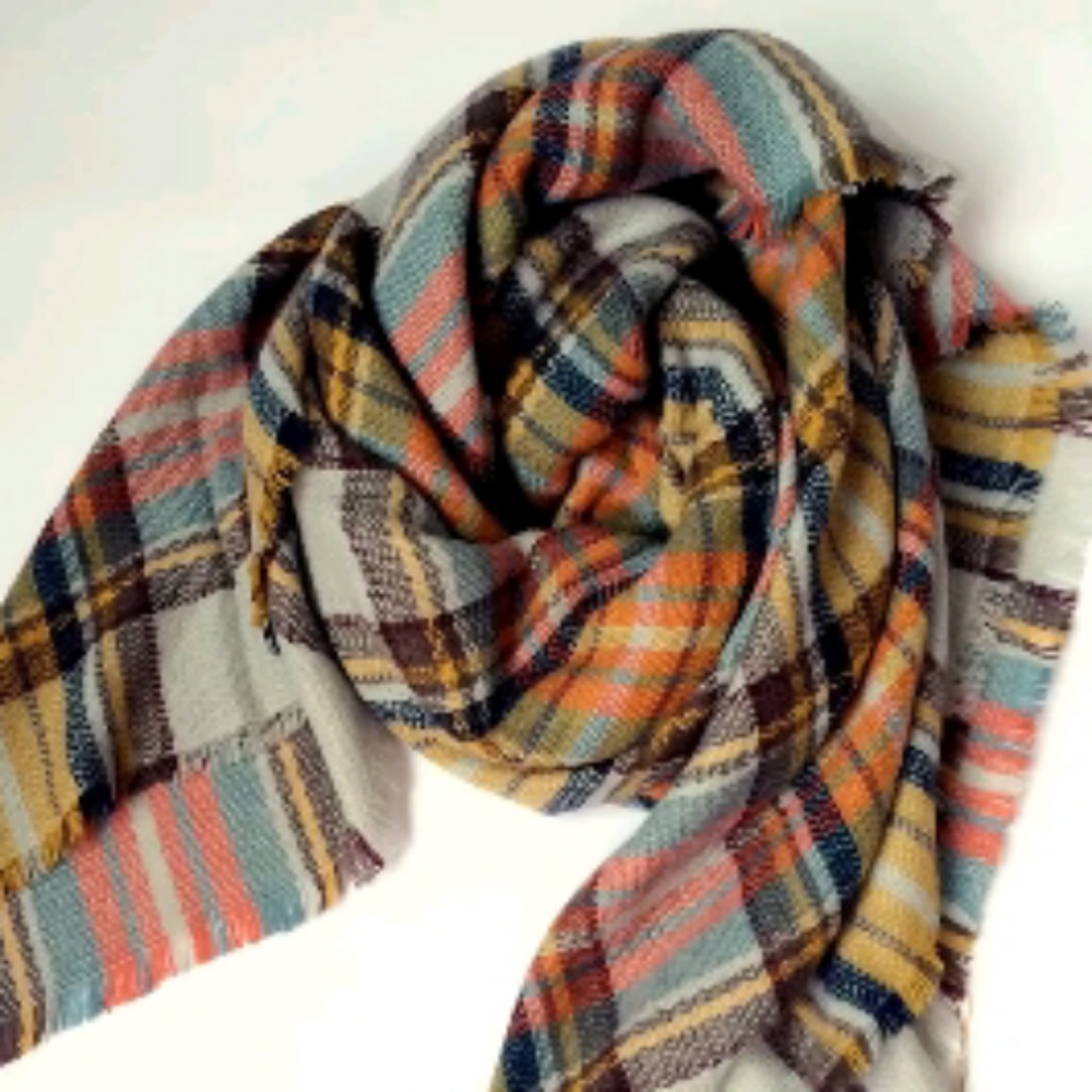 🎀3/$23🎀 Oversized Plaid Tartan Scarf - Picture 2 of 8